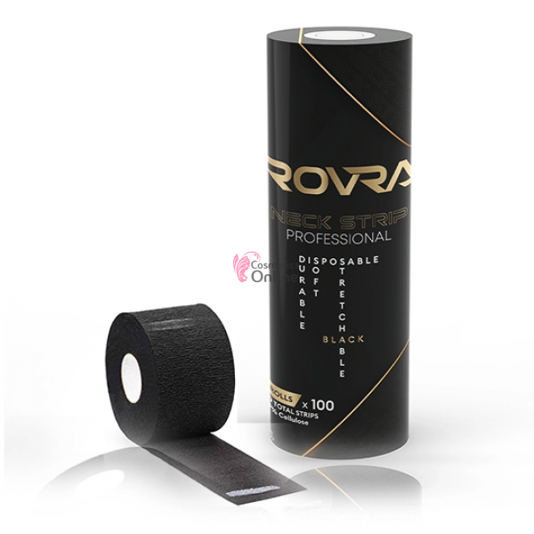 Gulere de hartie Rovra pentru frizerie, negre, set 5 role